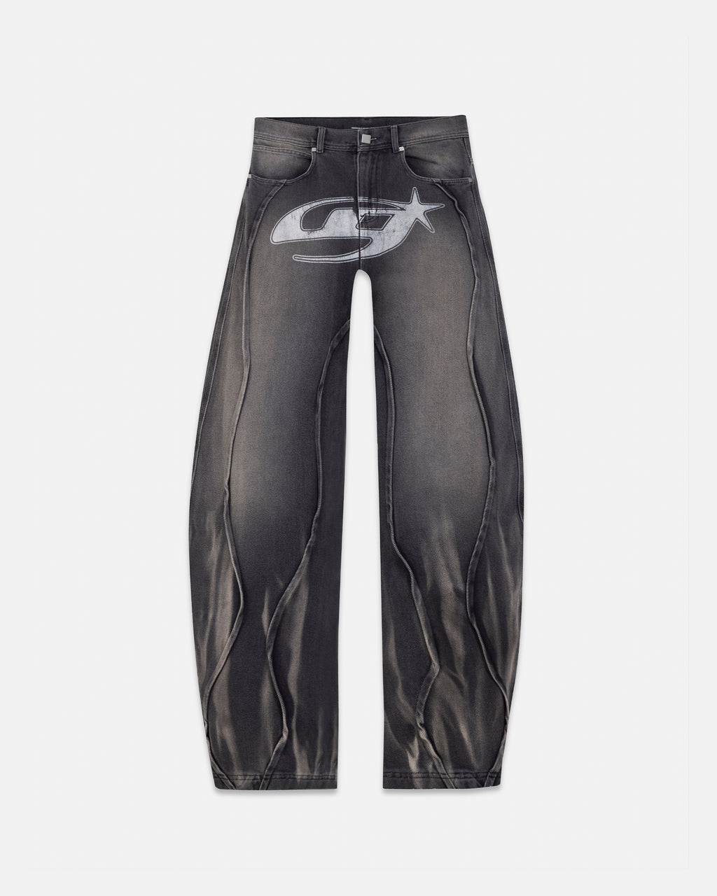 Act 1 UG Star Barrel Vein Jean Washed Black