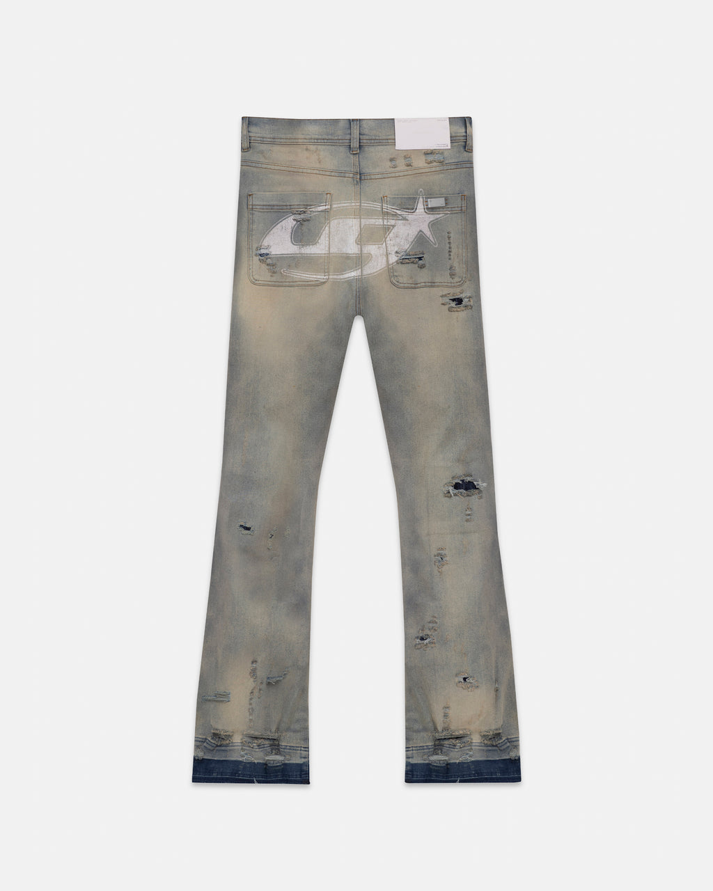 Act 1 UG Star Ripped Flare Jean Light Blue