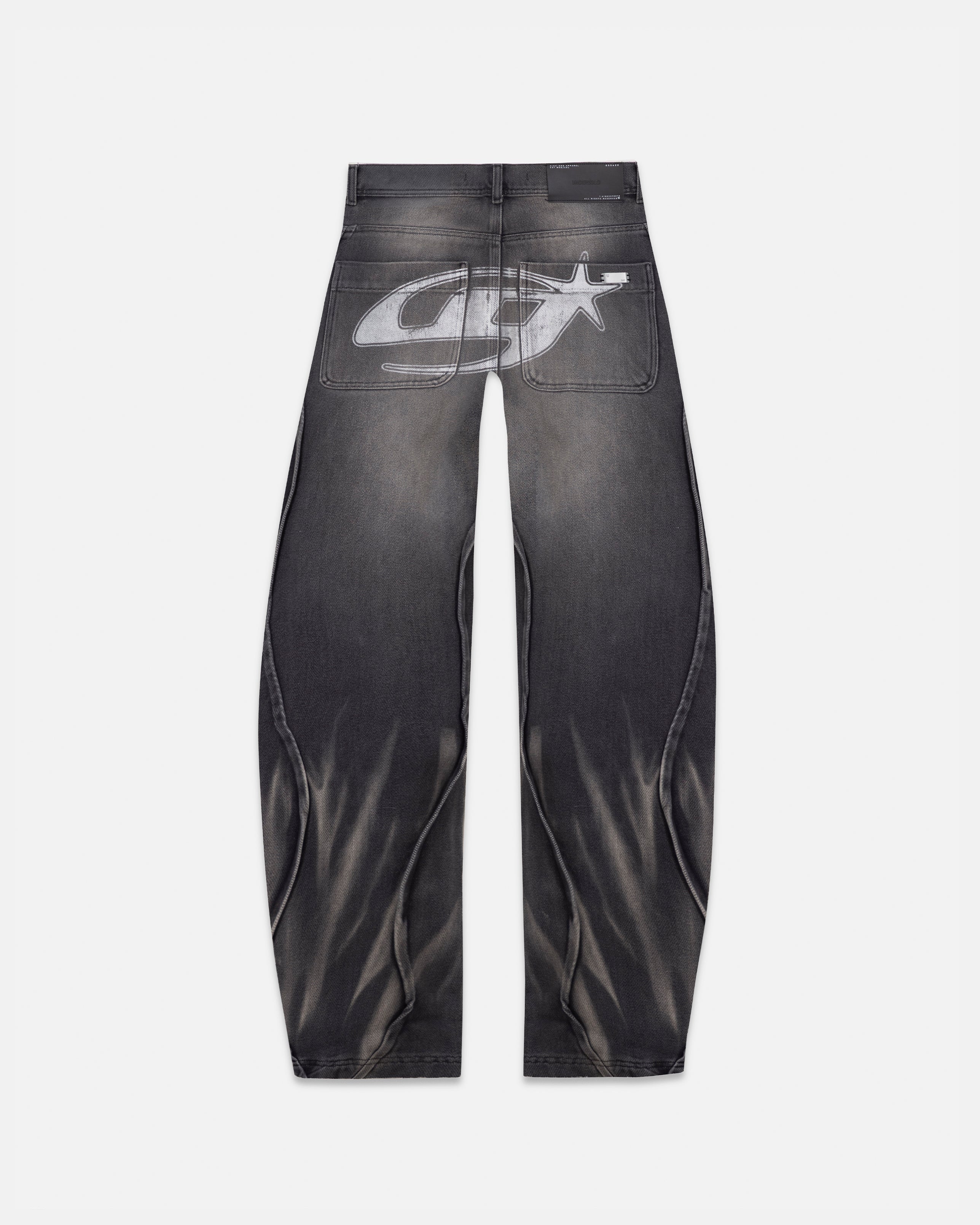 Act 1 UG Star Barrel Vein Jean Washed Black