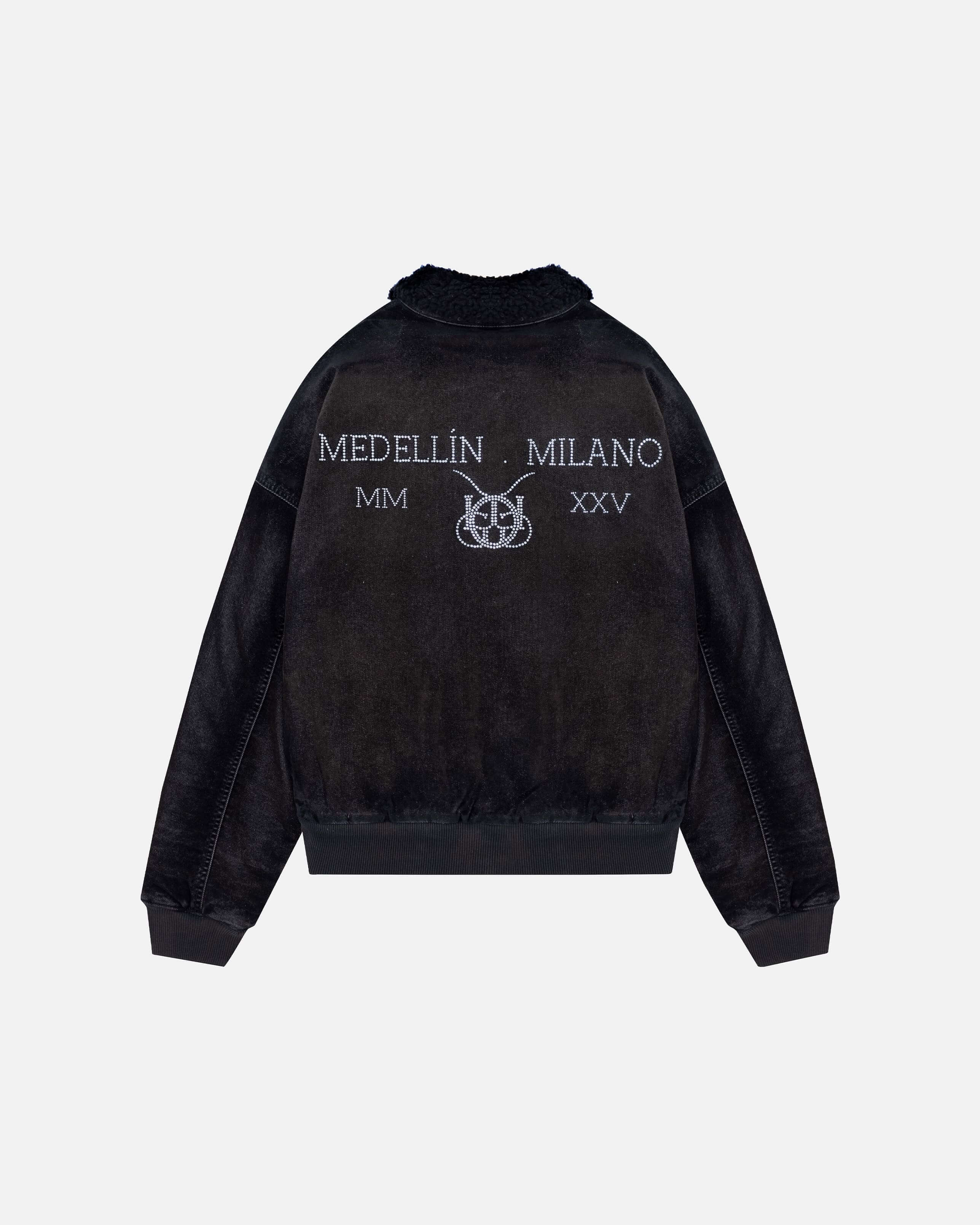 Santa Union Bomber Velvet Jacket Black