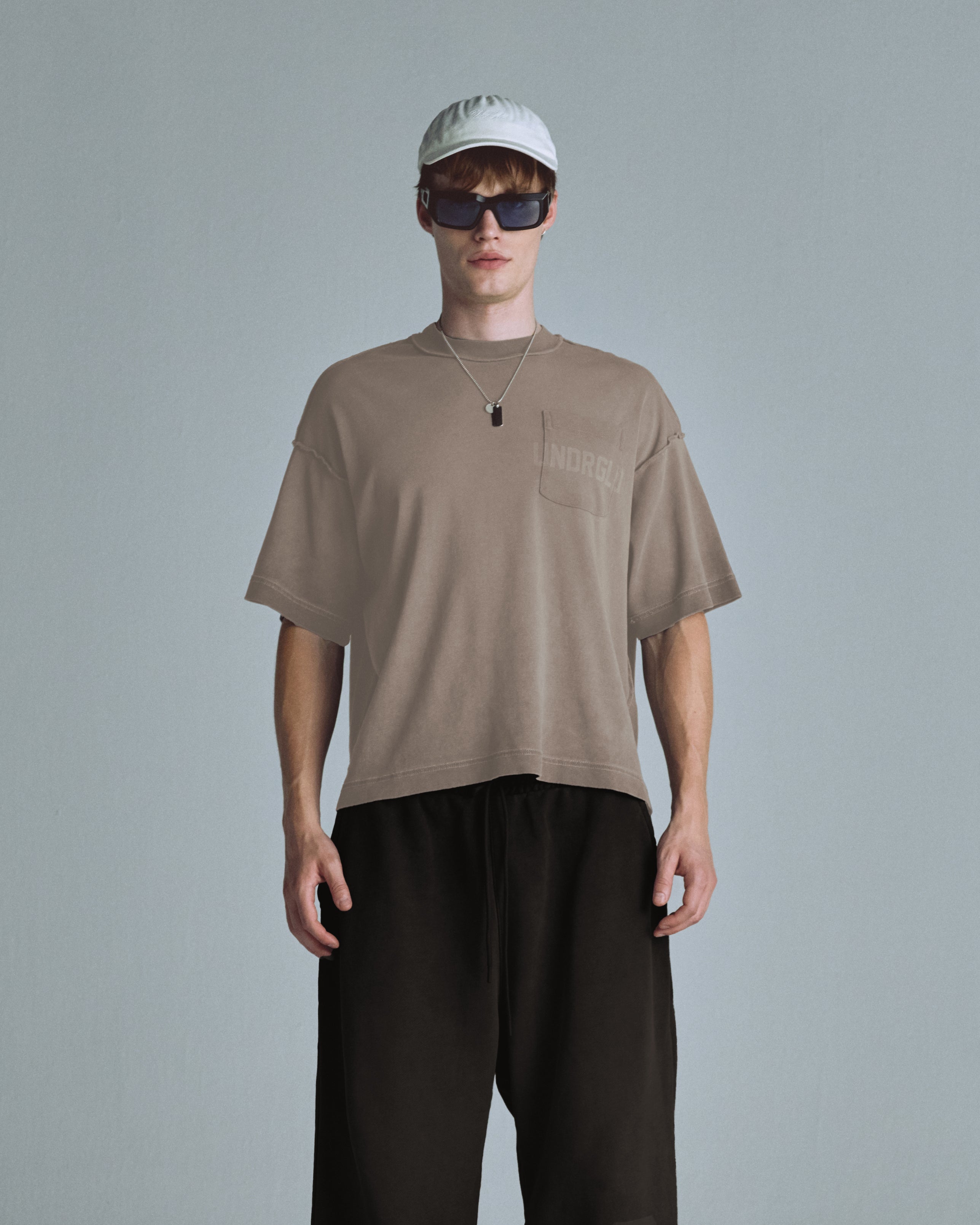 Basics UNDRGLD Boxy Fit Pocket Tshrit Cream