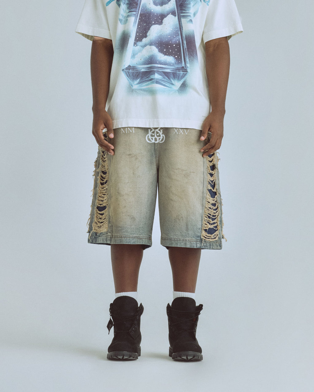 Santa Union Medellín Milano Ripped Short Dirty Blue
