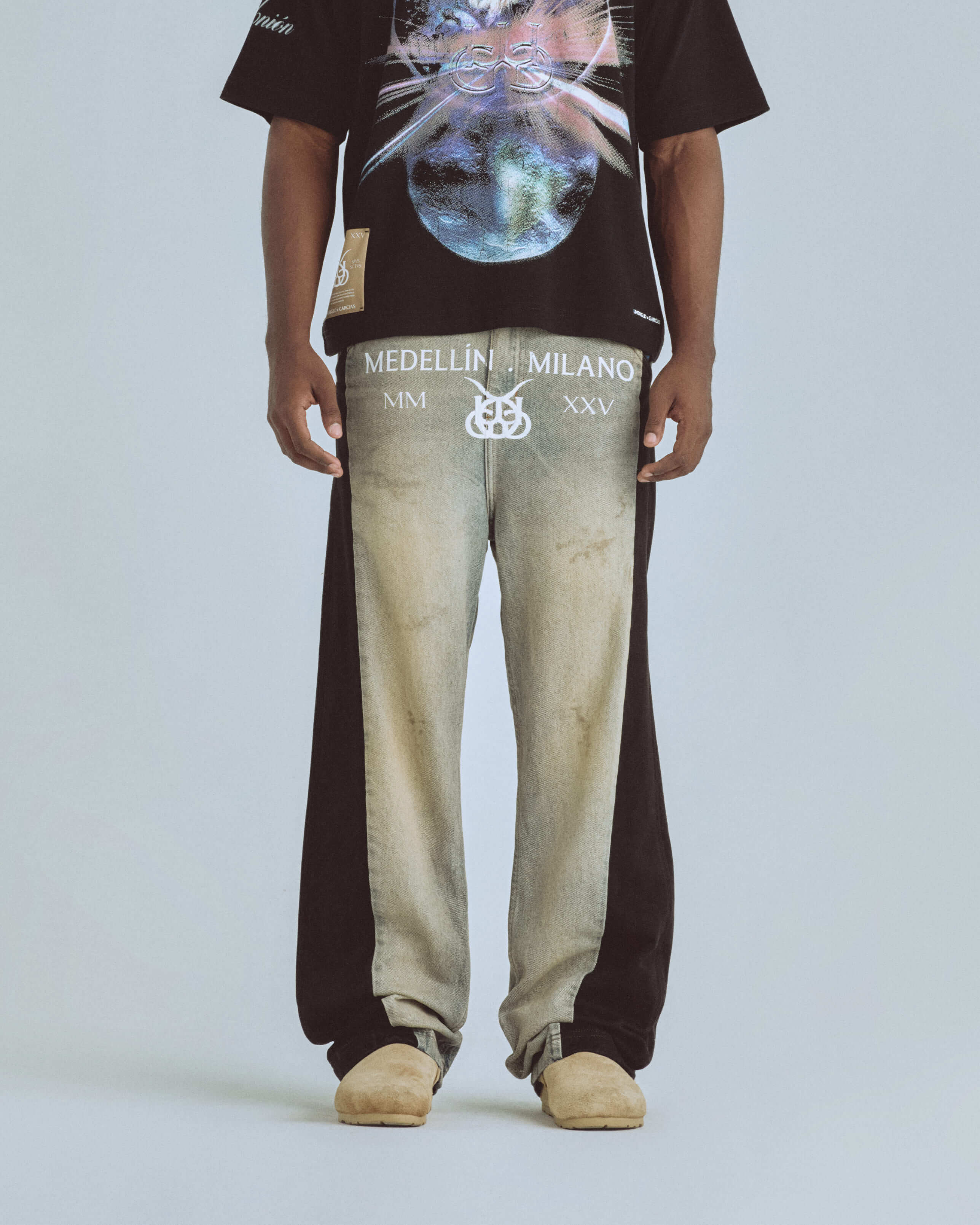 Santa Union Medellín Milano Suede Wide Jean Dirty Blue