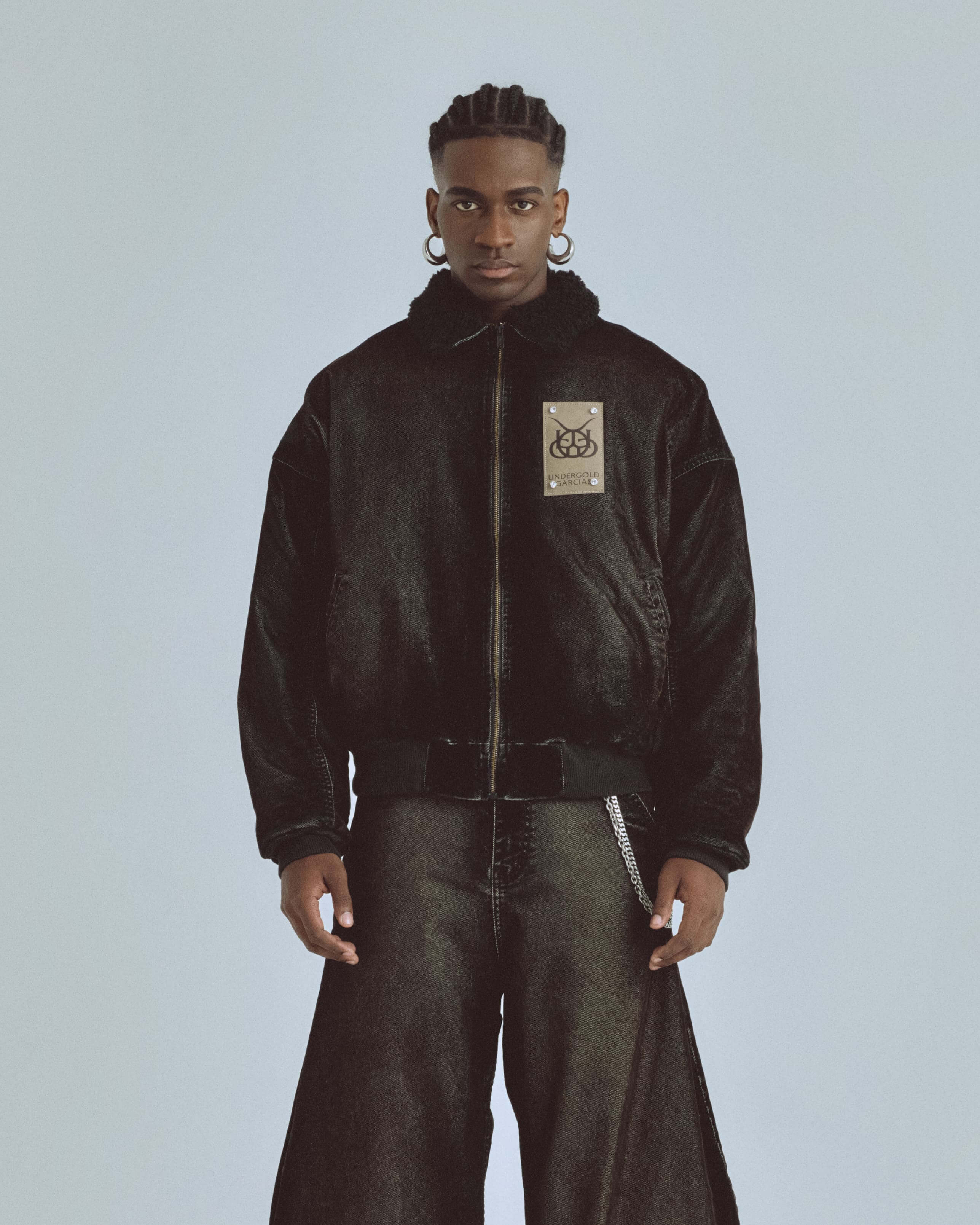 Santa Union Bomber Velvet Jacket Black