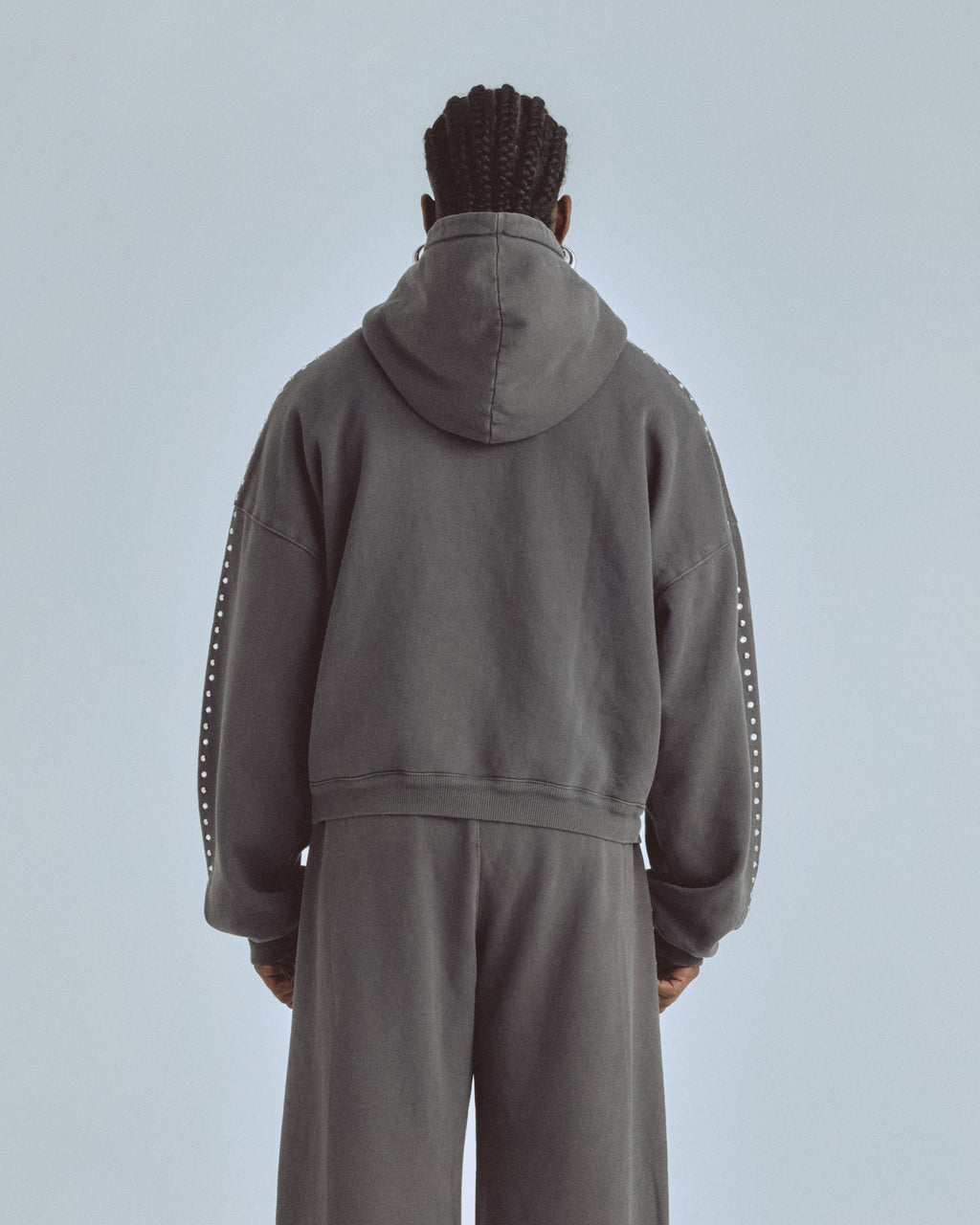 Santa Unión Basic Zip Up Hoodie Vintage Gray