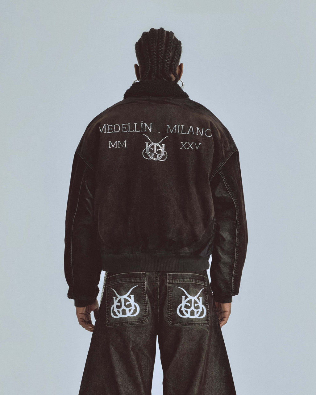 Santa Union Bomber Velvet Jacket Black