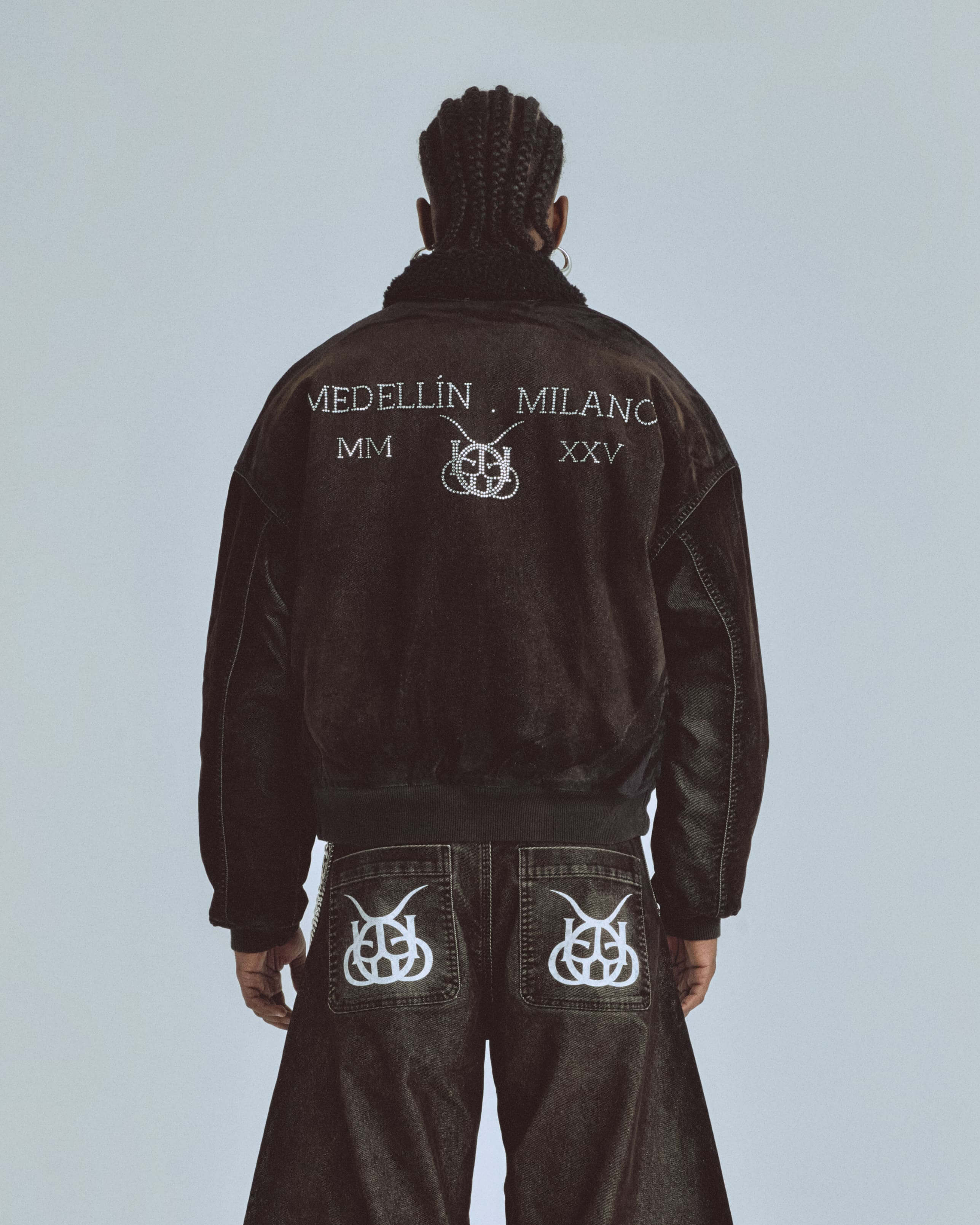 Santa Union Bomber Velvet Jacket Black