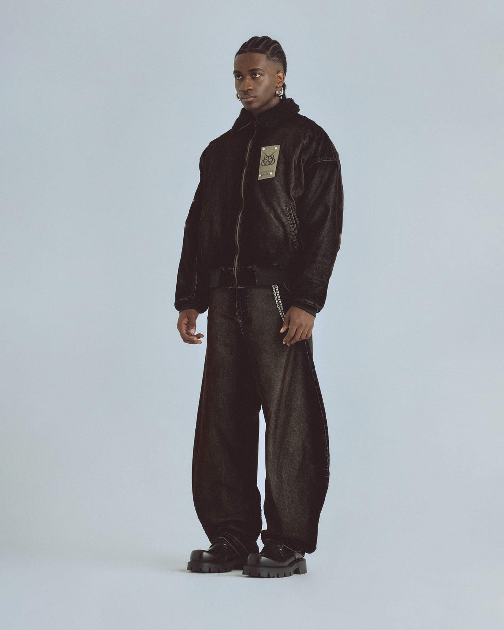 Santa Union Bomber Velvet Jacket Black