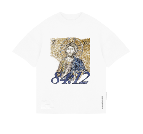 Gratia Plena Pantocrator Boxy Fit Tshirt (White)