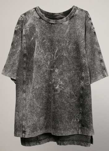 Camiseta Oversize Efecto Desgastado Black