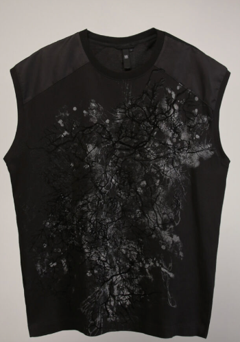 Camiseta Sisa Estampado Mycelium Negro