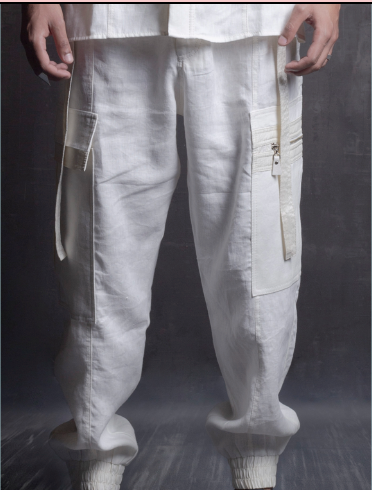 Aruma Pant Zipper Linen Romero White