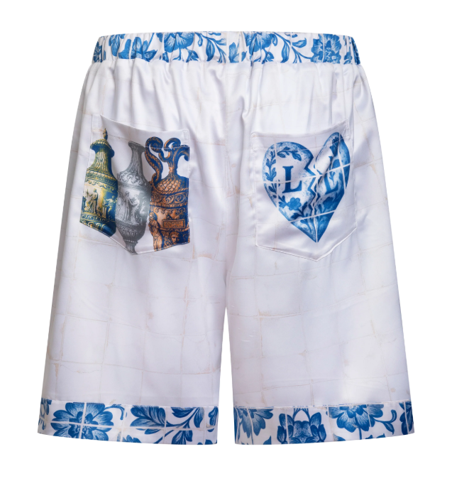 SHORT SEDA AZUL Y BLANCO DOS AMORES