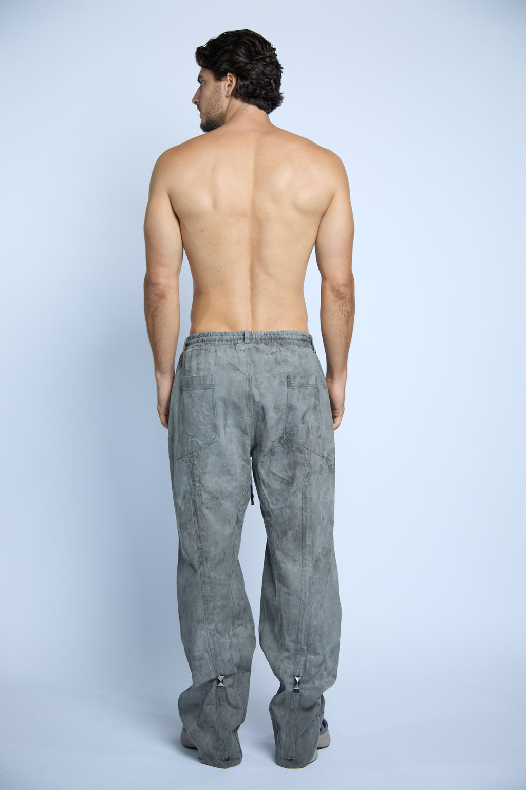 STRING JEANS PANTS DYED GRAY