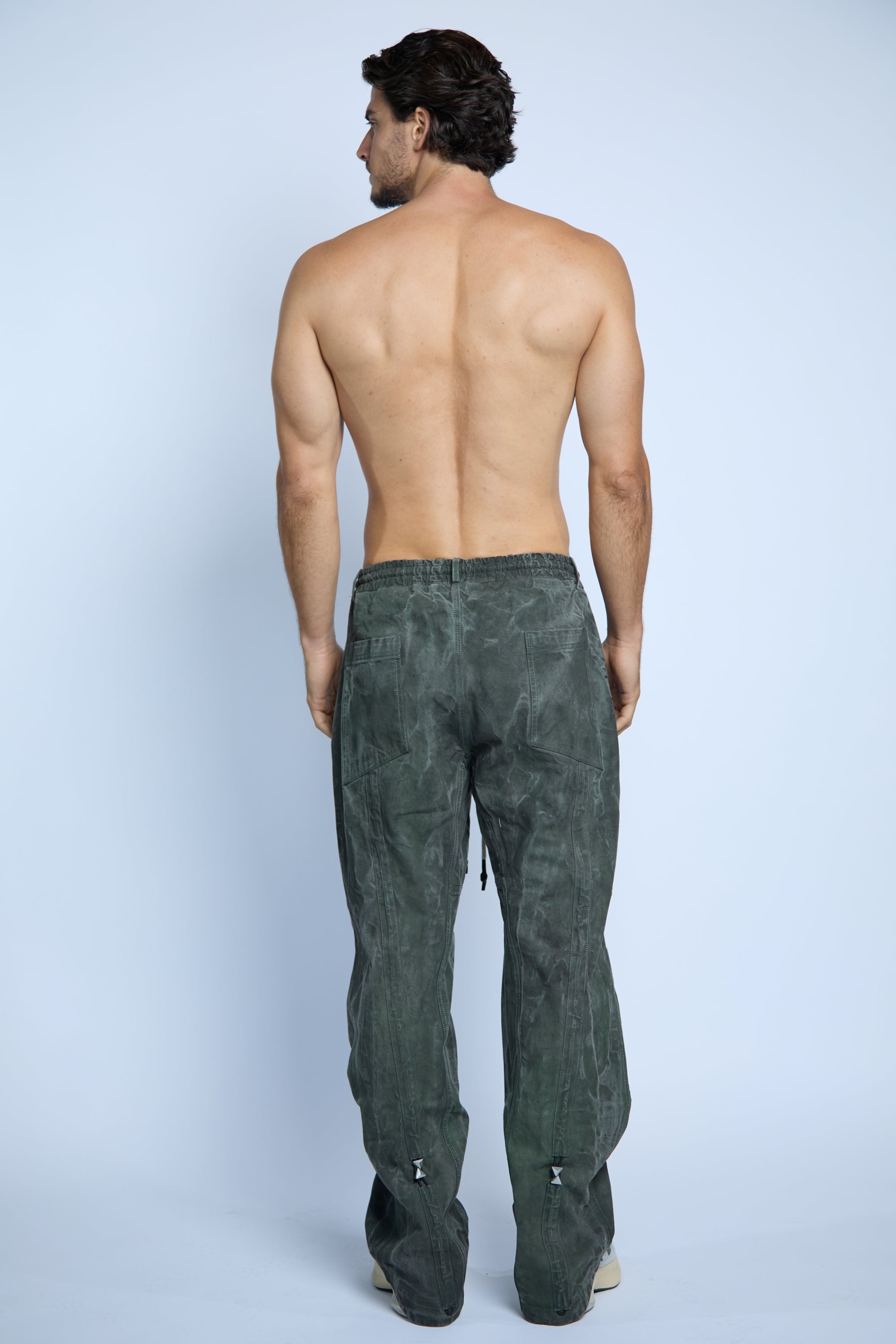 STRING JEANS PANTS DYED GREEN
