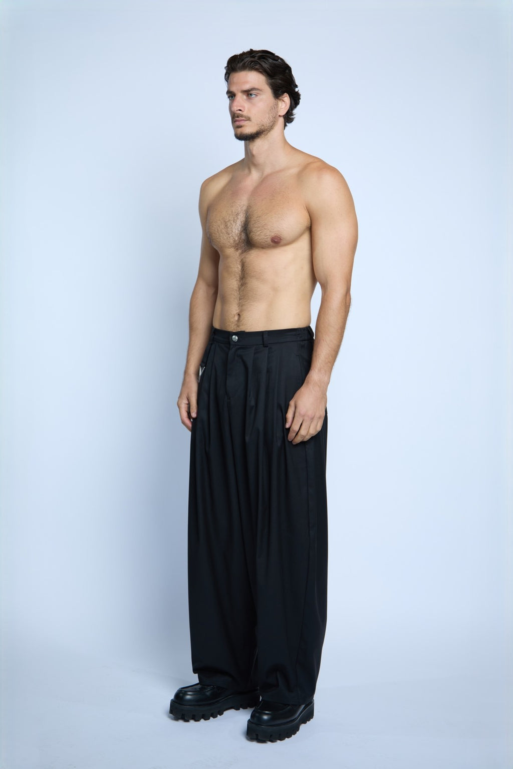 PANTALONES DE TRAJE ESTILO JAPONÉS NEGROS