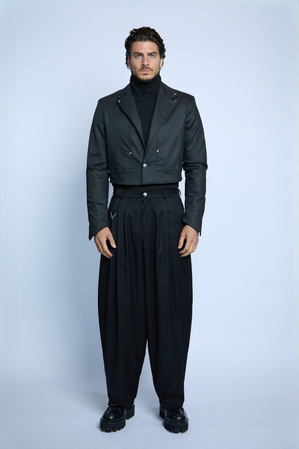 CROPPED BLAZER SHORT COATED BLACK