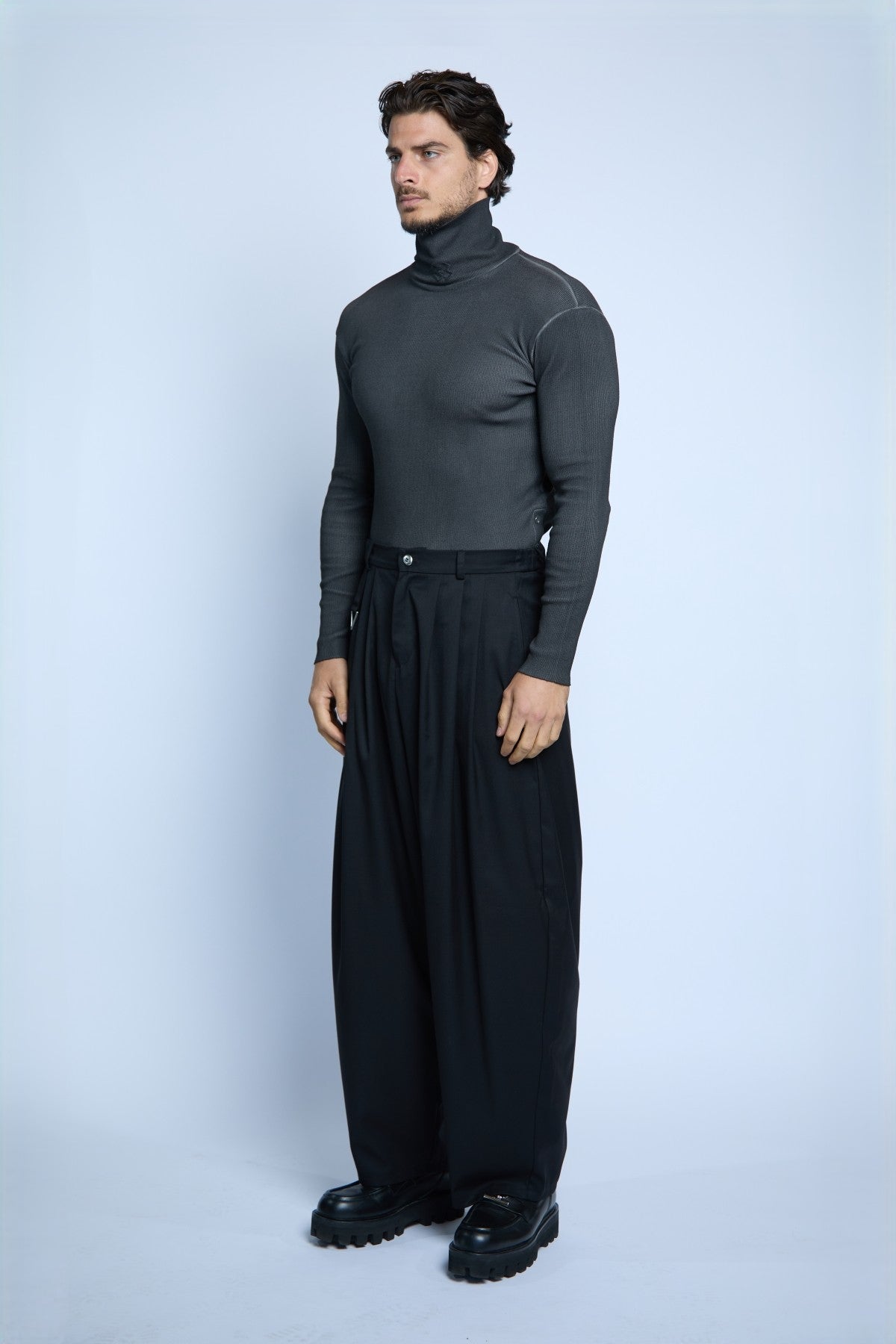TURTLE NECK DYED GRAY