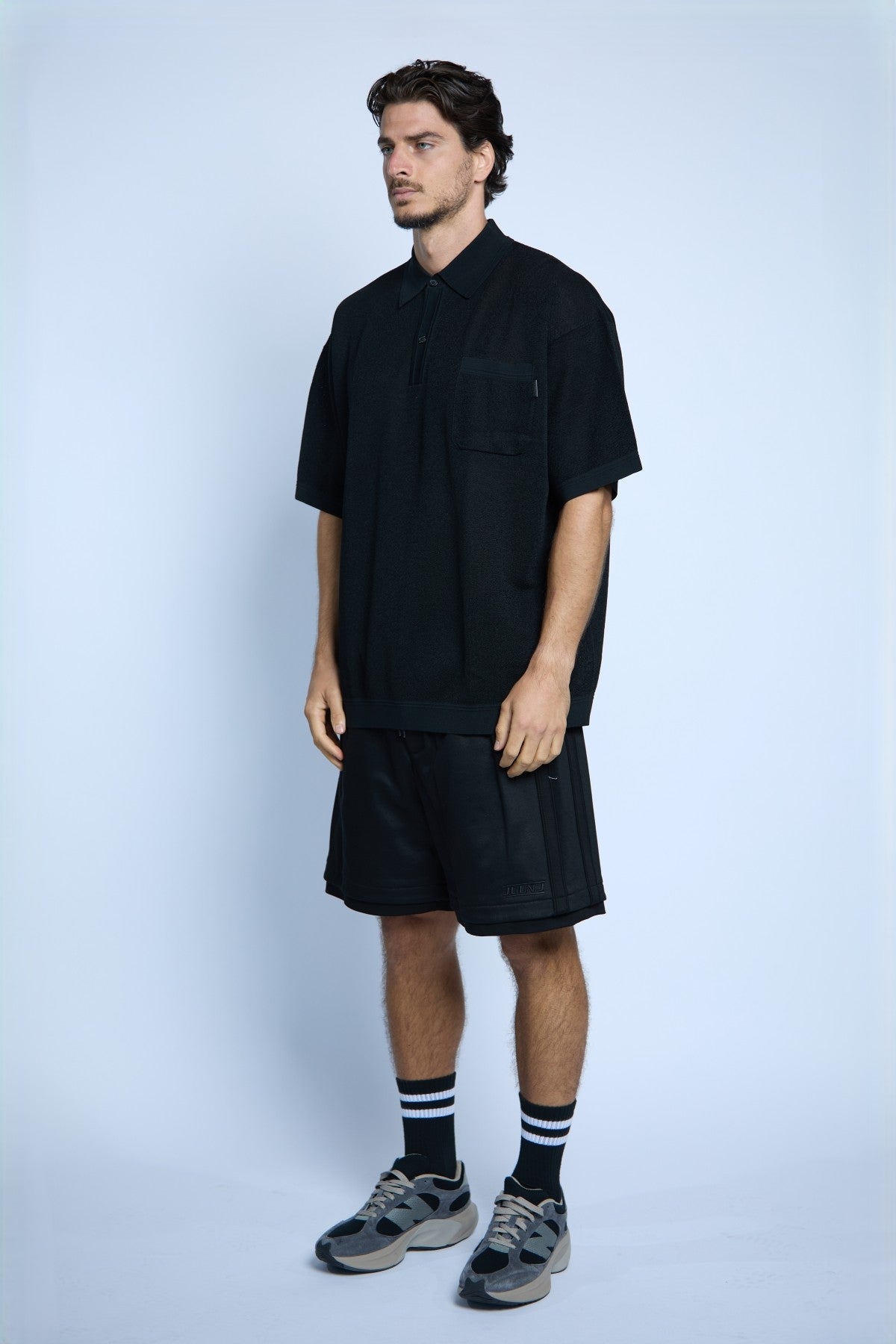 POLO DE PUNTO MANGA CORTA NEGRO