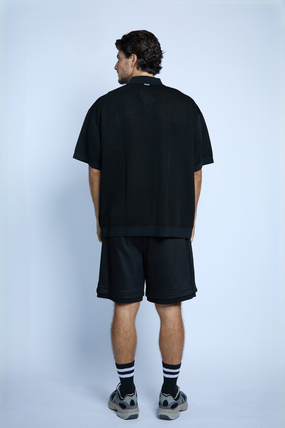 POLO DE PUNTO MANGA CORTA NEGRO