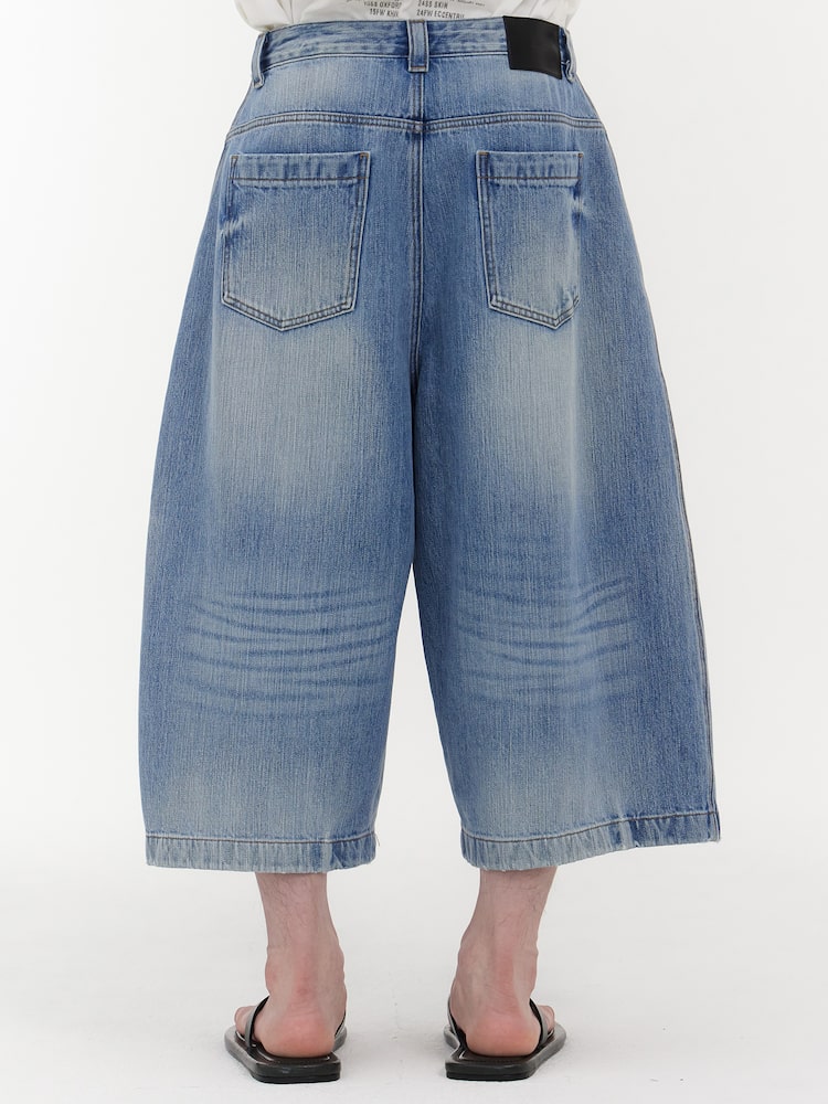RUNWAY BRIDGE DENIM SET-UP CURVED LEG JEANS BLUE