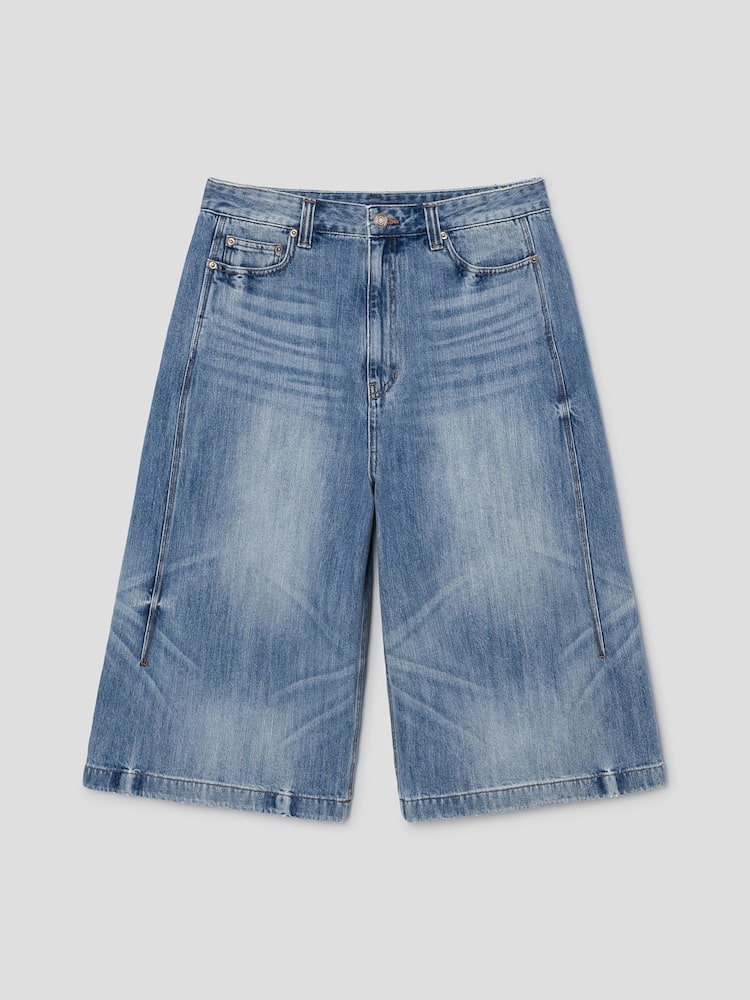 RUNWAY BRIDGE DENIM SET-UP CURVED LEG JEANS BLUE