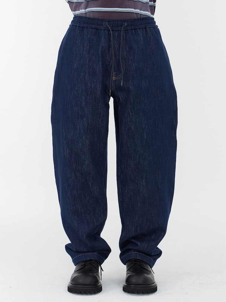 PANTALONES CURVOS AZUL MARINO DE EFECTO VAQUERO REGULAR