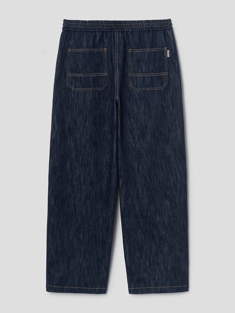 PANTALONES CURVOS AZUL MARINO DE EFECTO VAQUERO REGULAR