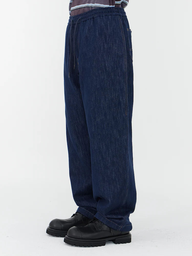 PANTALONES CURVOS AZUL MARINO DE EFECTO VAQUERO REGULAR