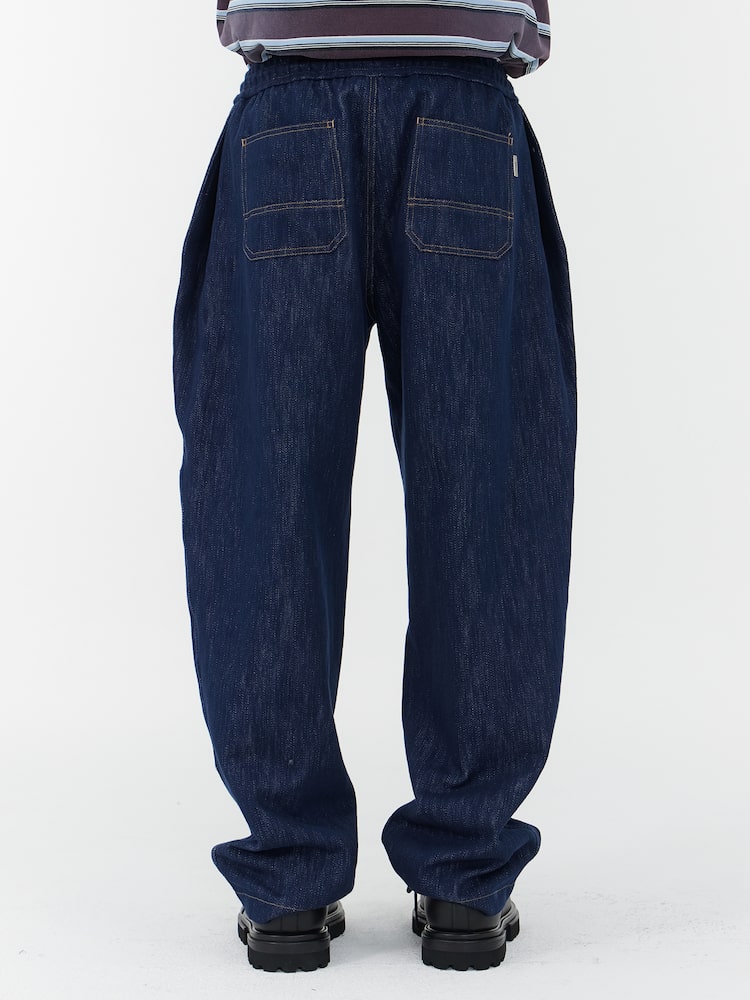 PANTALONES CURVOS AZUL MARINO DE EFECTO VAQUERO REGULAR