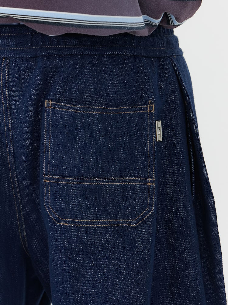 PANTALONES CURVOS AZUL MARINO DE EFECTO VAQUERO REGULAR