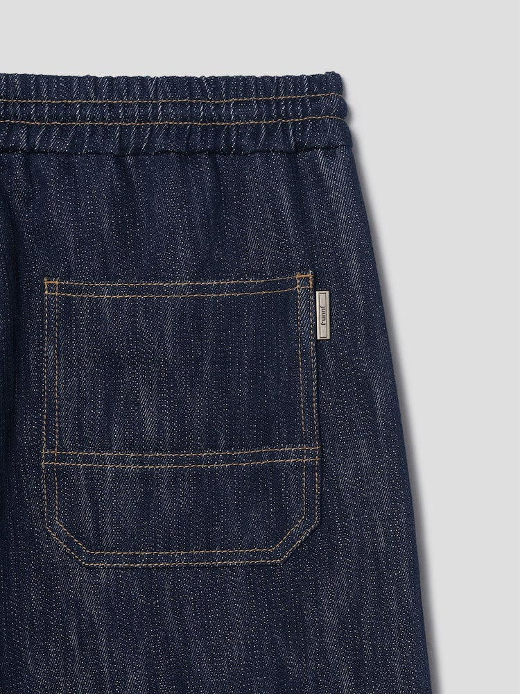 PANTALONES CURVOS AZUL MARINO DE EFECTO VAQUERO REGULAR