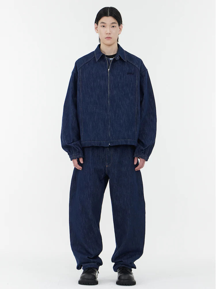 PANTALONES CURVOS AZUL MARINO DE EFECTO VAQUERO REGULAR