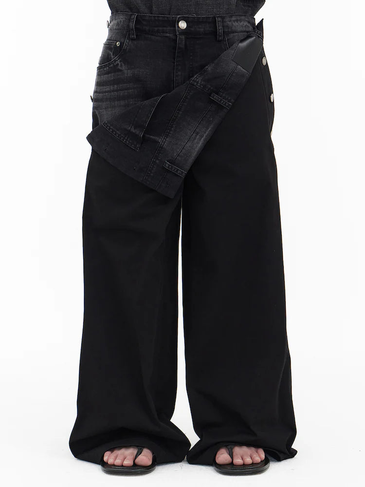 PANTALONES VAQUEROS NEGROS EN CAPAS DELANTERAS RUNWAY BRIDGE
