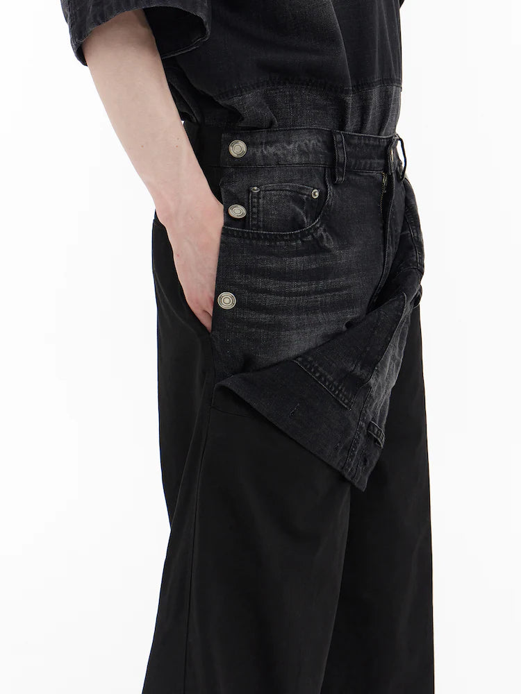 PANTALONES VAQUEROS NEGROS EN CAPAS DELANTERAS RUNWAY BRIDGE