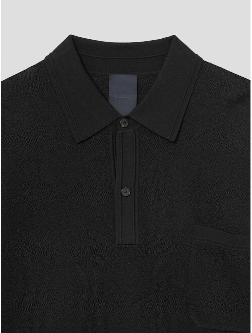 POLO KNITTED HALF SLEEVE BLACK