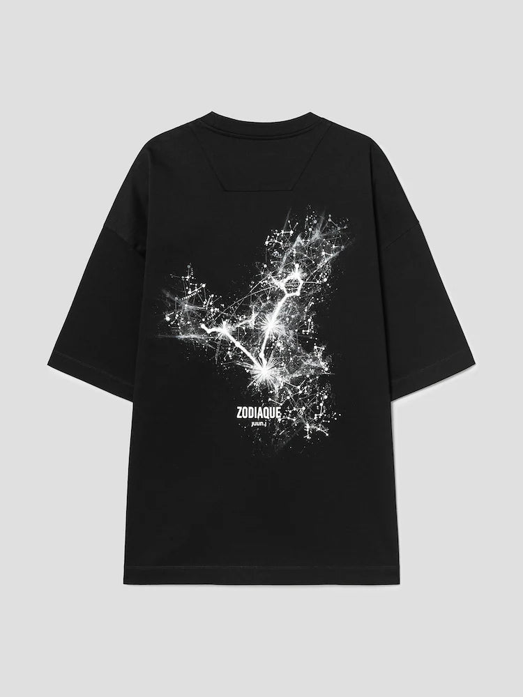 MAX ZODIAC SIGNO ESTRELLAS MANGA CORTA NEGRO