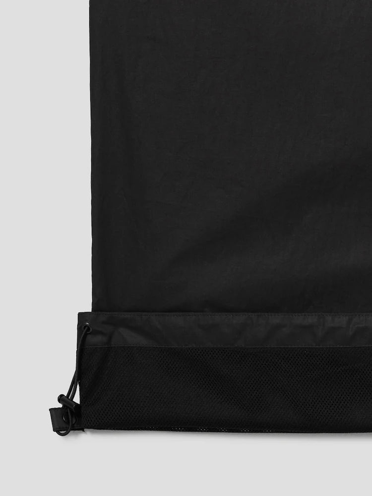 PANTALONES ANCHOS DE ALGODÓN CON BOTONES A PRESIÓN LATERALES Y CÁLIDOS NEGROS