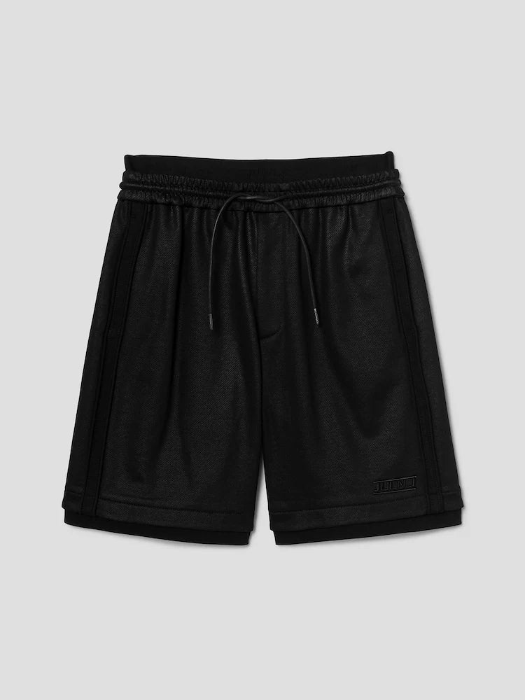 PANTALÓN CORTO DE PUNTO DOBLE CAPA REGULAR NEGRO