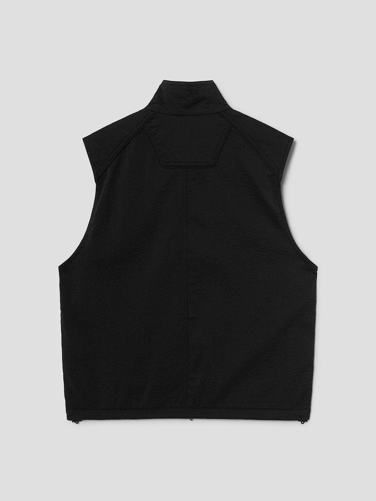 CHALECO DE SEERSUCKER RAYADO NEGRO