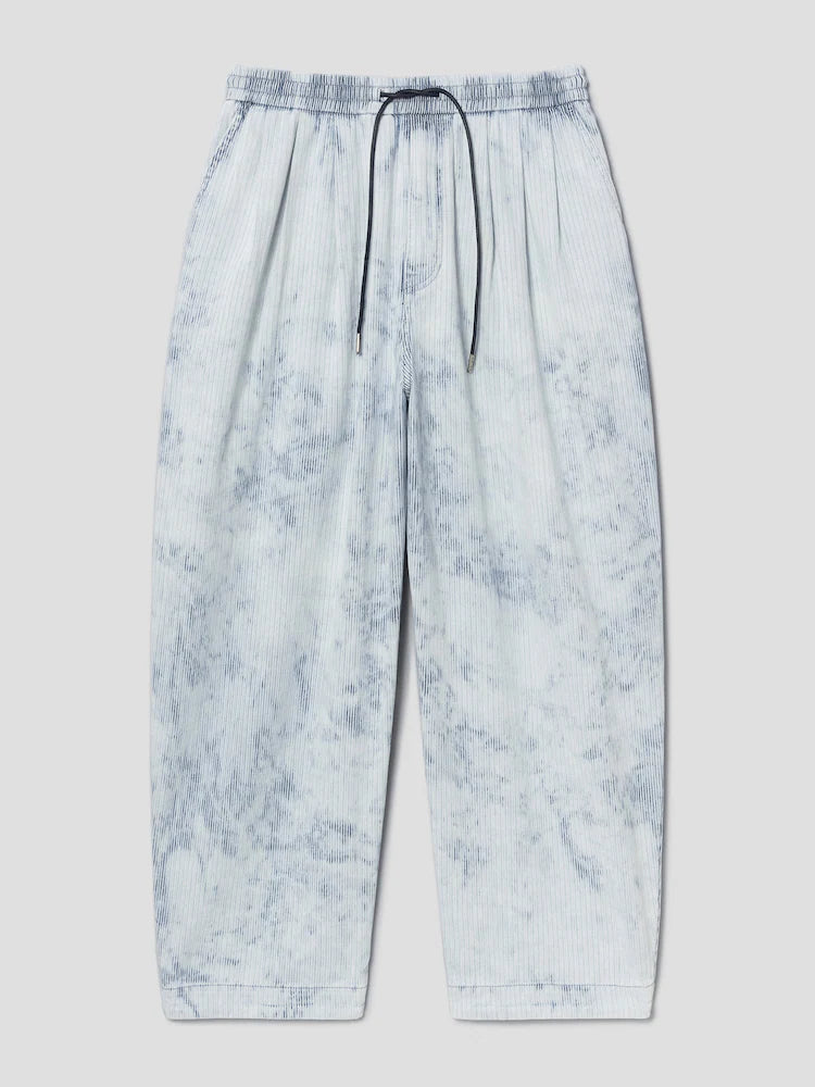RUNWAY BRIDGE WASHED STRIPE ROLL-UP PANTS BLUE