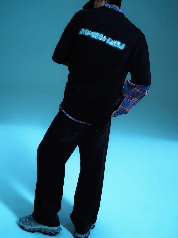 ARCHIVO ESENCIAL DE JUUN.J CAMISETA MANGA CORTA SEMIOVER FIT NEGRA