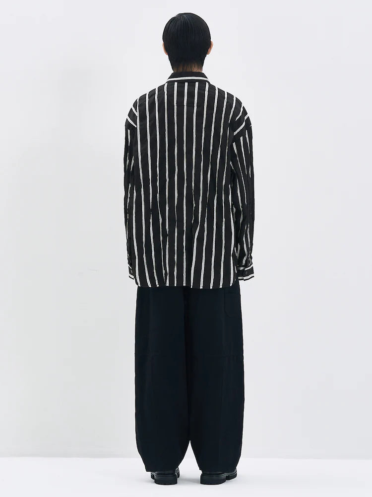 CAMISA AJUSTADA DAMAGE STRIPE MAX NEGRO