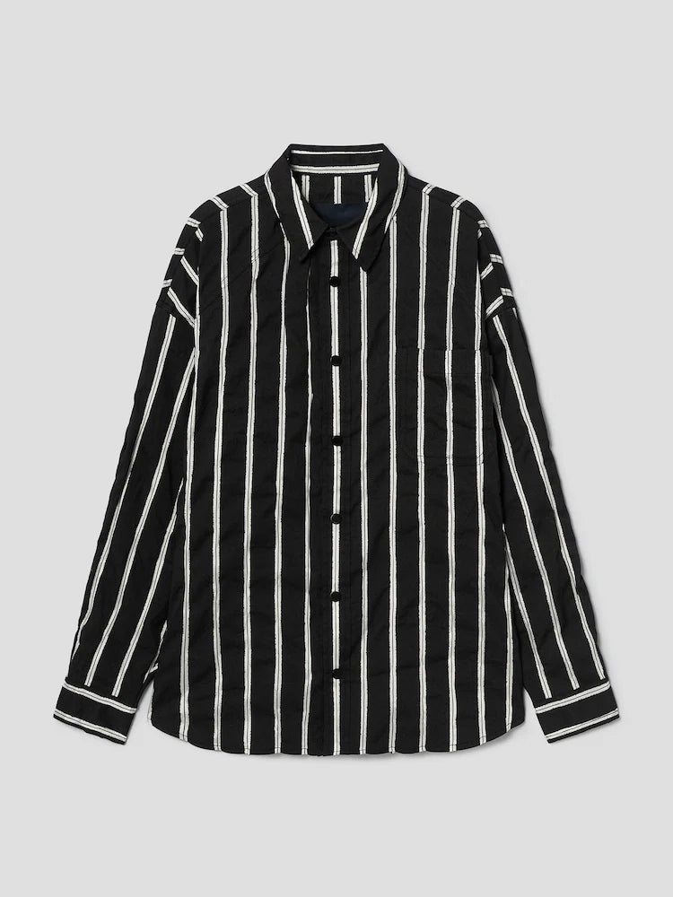 DAMAGE STRIPE MAX FIT SHIRT BLACK