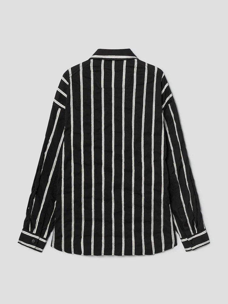 DAMAGE STRIPE MAX FIT SHIRT BLACK