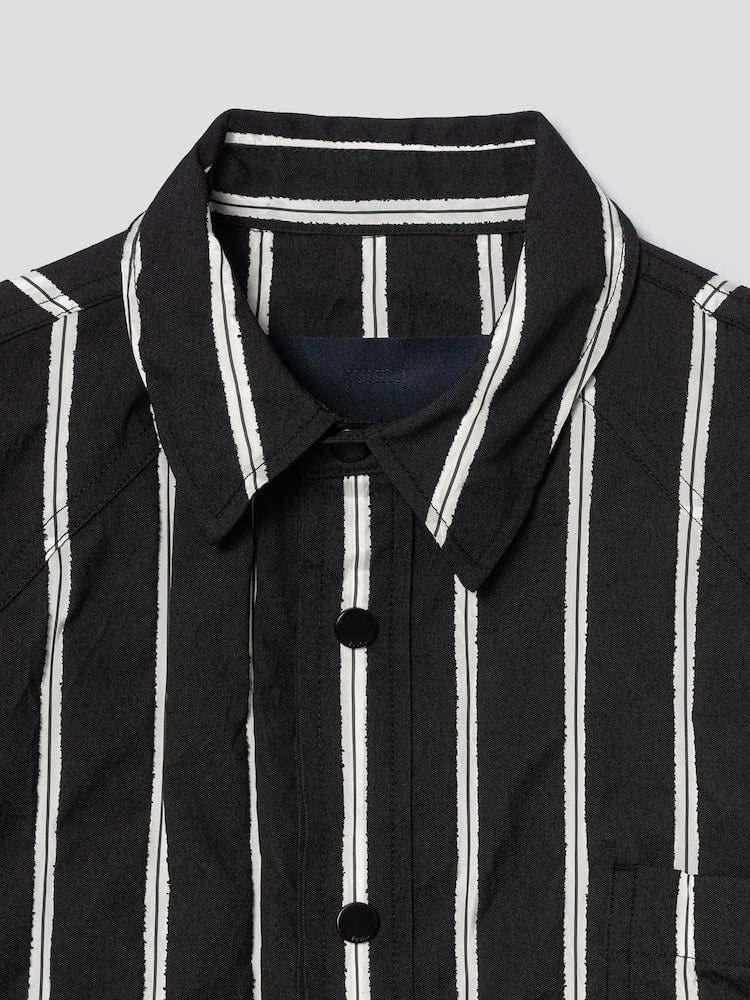 DAMAGE STRIPE MAX FIT SHIRT BLACK