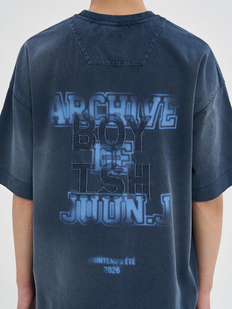 RUNWAY BRIDGE BOY-ISH SEMIOVER SHORT SLEEVE GREY