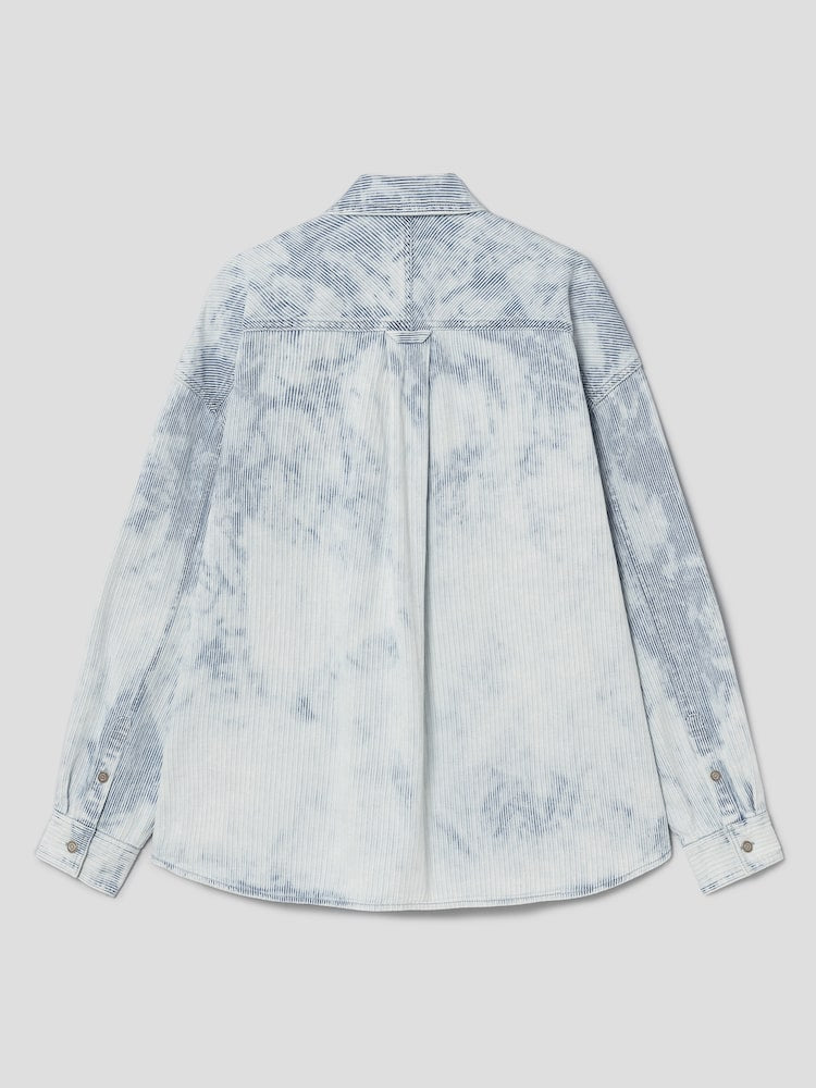 RUNWAY BRIDGE WASHED STRIPE SHIRT BLUE