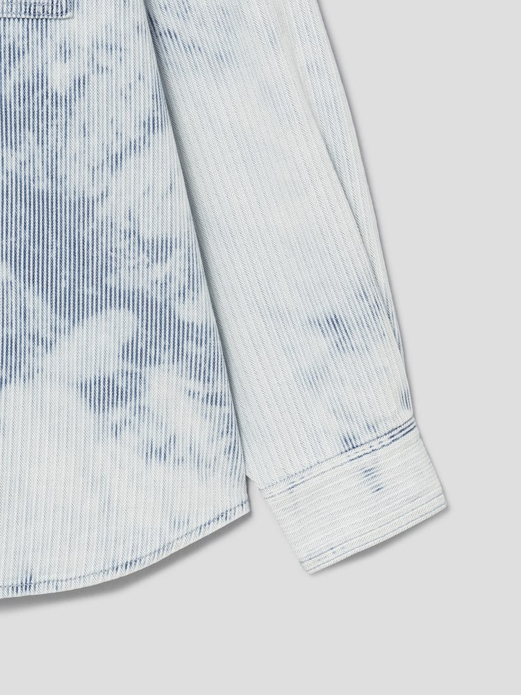 RUNWAY BRIDGE WASHED STRIPE SHIRT BLUE