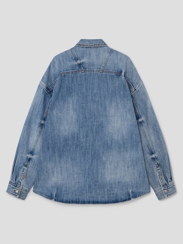 RUNWAY BRIDGE DENIM SET-UP SHIRT BLUE